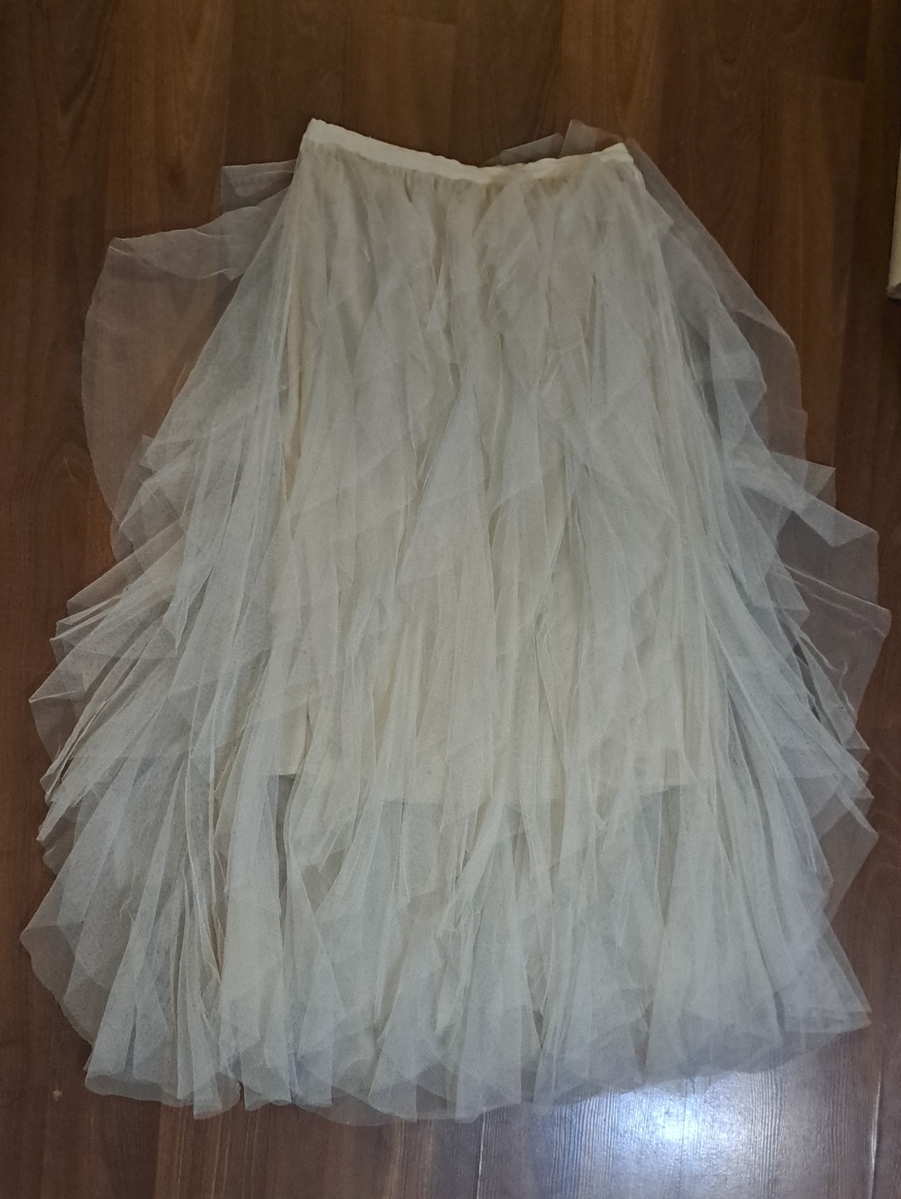 Women’s Cream Tulle Maxi Skirt